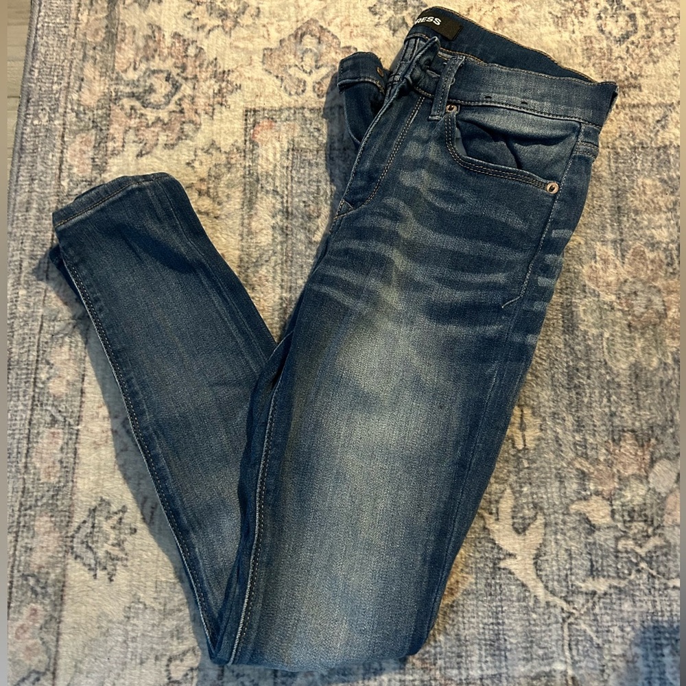 Express Dark Blue Skinny Jeans